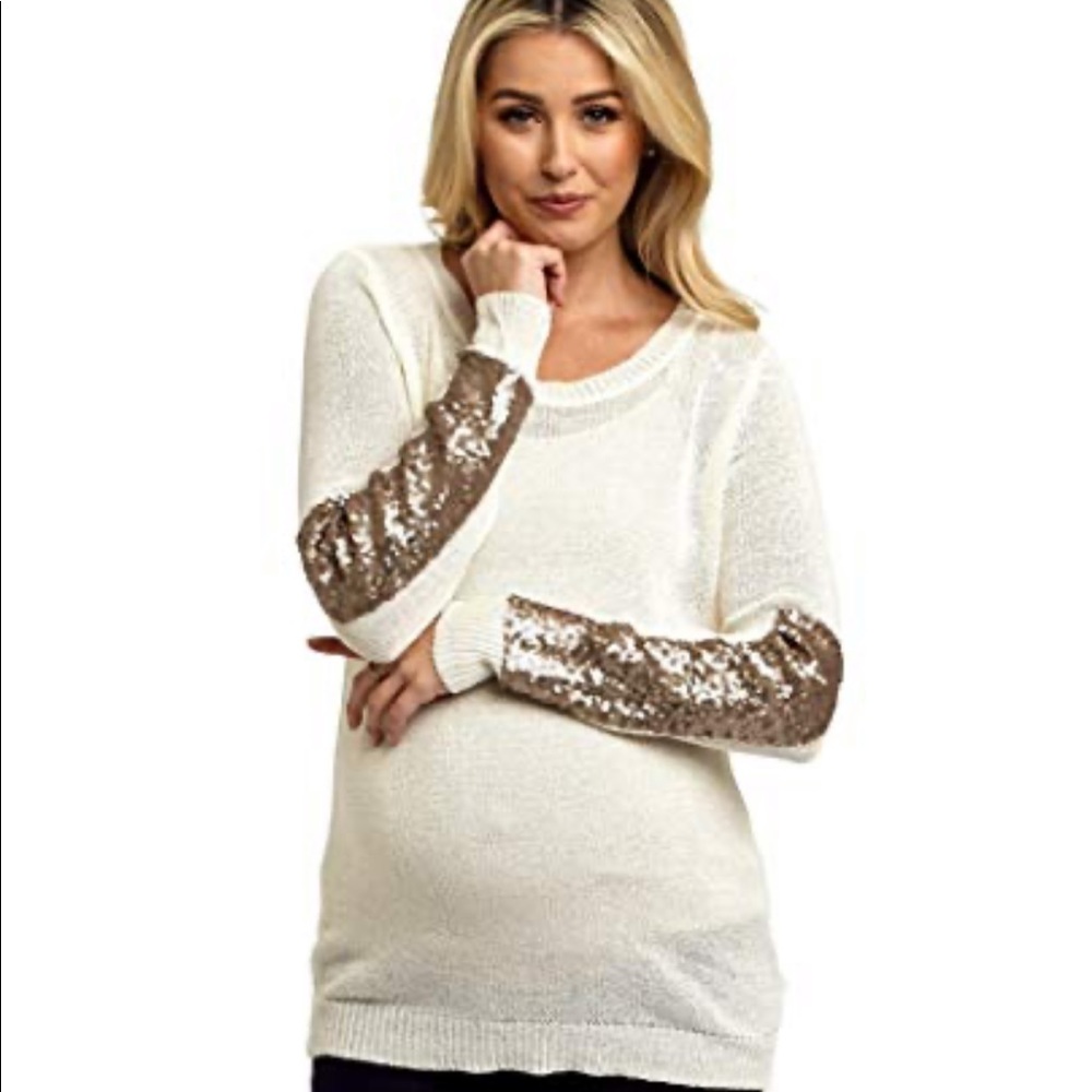 Pink blush sequin sweater size s/m